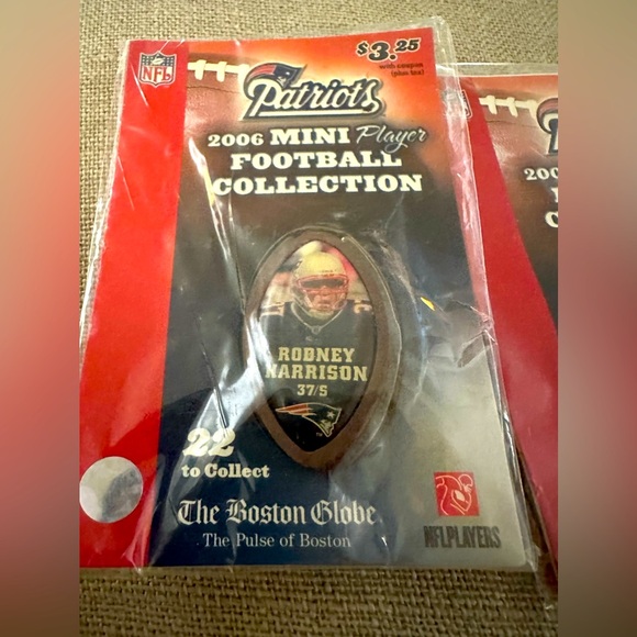 NWT NIB Rodney Harrison New England Patriots 2006 NFL Mini Player Football Rare - Picture 2 of 3